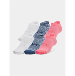 Sada šesti párů dámských ponožek v bílé, modré a růžové barvě Under Armour UA Essential No Show 6pk