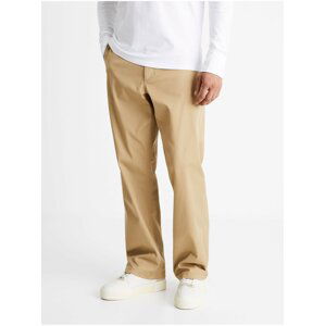 Béžové pánské volné kalhoty Celio Coloose1