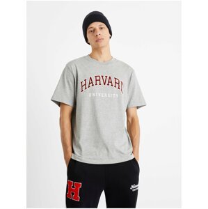 Šedé tričko Celio Harvard university