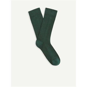 Zelené vysoké ponožky z bavlny Supima® Celio Milof