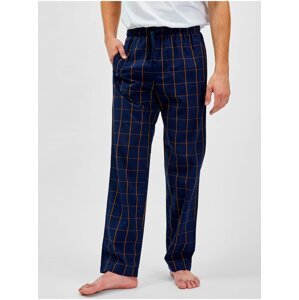 Tmavě modré pánské kostkované pyžamové kalhoty GAP