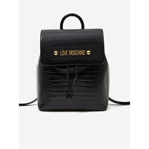 Černý dámský batoh s krokodýlím vzorem Love Moschino Borsa