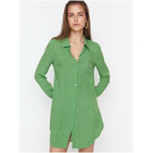 Zelená dámská prodloužená košile  Trendyol