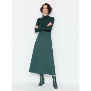 Zelená dámská midi sukně Trendyol