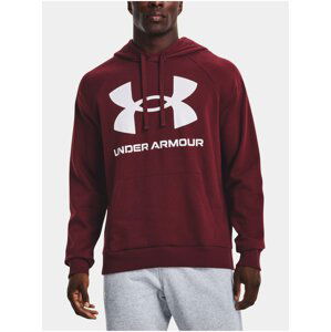 Vínová pánská sportovní mikina s kapucí Under Armour Rival Fleece Big Logo