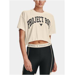 Krémové tričko Under Armour UA Pjt Rck SS Crop