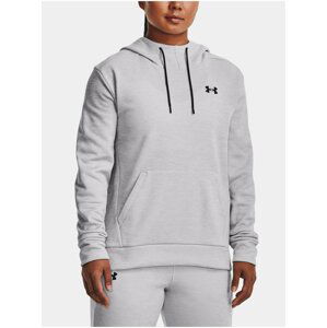 Světle šedá dámská žíhaná sportovní mikina s kapucí Under Armour Fleece LC