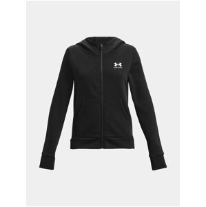 Černá holčičí sportovní mikina na zip s kapucí  Under Armour Rival Fleece LU FZ