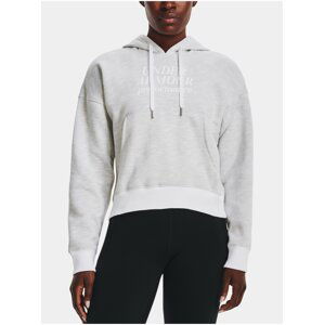 Světle šedá dámská sportovní mikina s kapucí Under Armour Essential Script Hoodie