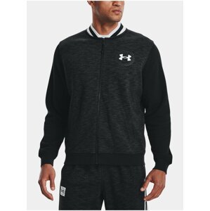 Černá pánská žíhaná mikina se zipem Under Armour