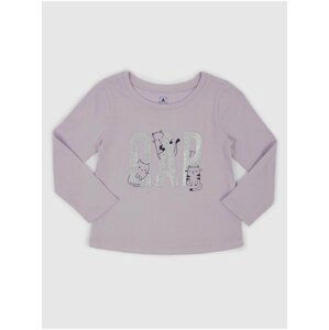 Fialové holčičí tričko s logem GAP Cat