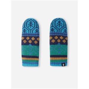 Modré klučičí vlněné vzorované rukavice Reima Luminen