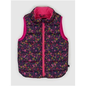 Růžová holčičí květovaná lehká prošívaná vesta GAP