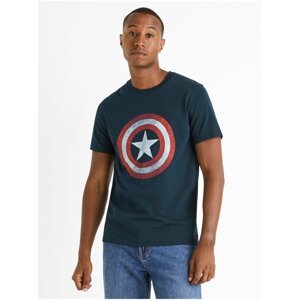 Tmavě modré pánské tričko Celio Captain America