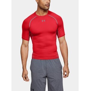 Šedo-červené pánské funkční tričko s krátkým rukávem Under Armour