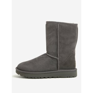 Tmavě šedé zimní semišové voděodolné válenky UGG Classic Short