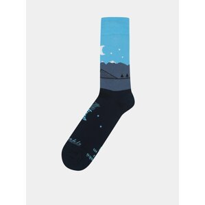 Tmavě modré ponožky se vzorem Fusakle Štrbské pleso