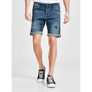 Tmavě modré džínové regular fit kraťasy Jack & Jones Rick