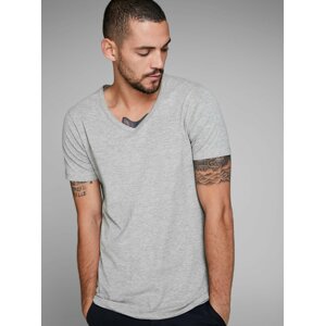 Světle šedé žíhané basic tričko Jack & Jones Basic