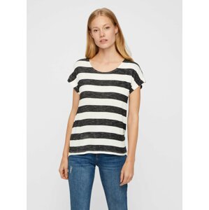 Černo-bílé pruhované tričko VERO MODA Wide Stripe