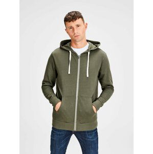 Khaki basic mikina s kapucí Jack & Jones Holmen