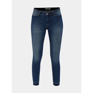 Modré skinny džíny s vyšisovaným efektem Jacqueline de Yong Jake