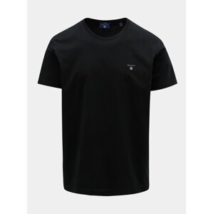 Černé pánské basic tričko s krátkým rukávem a s výšivkou GANT