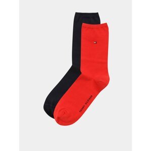 Sada dvou párů dámských ponožek v červené a tmavě modré barvě Tommy Hilfiger
