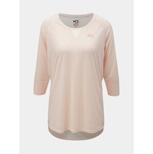 Světle růžové funkční tričko s 3/4 rukávem Kari Traa Julie