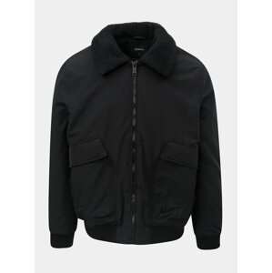 Černá zimní bunda s hřejivým límcem Burton Menswear London Franklin