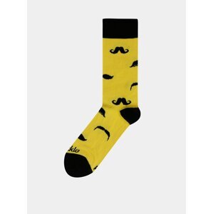 Žluté vzorované ponožky Fusakle Fúzač retro