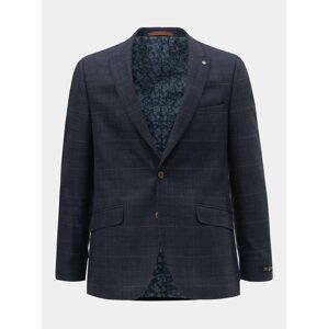 Tmavě modré kostkované oblekové slim fit sako Burton Menswear London
