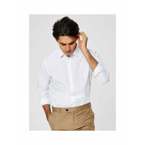 Bílá slim fit košile s příměsí lnu Selected Homme Linen