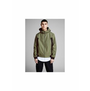 Khaki lehká voděodpudivá bunda Jack & Jones Alu