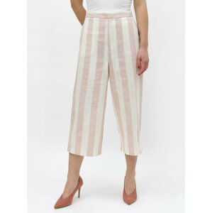 Krémovo-růžové pruhované culottes ONLY Nanna