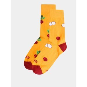 Žluté vzorované ponožky Fusakle Ředkvička