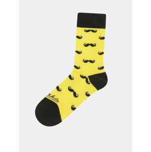 Žluté vzorované ponožky Fusakle Vousáč žlutý