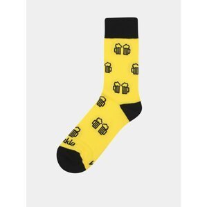 Žluté vzorované ponožky Fusakle Na zdraví