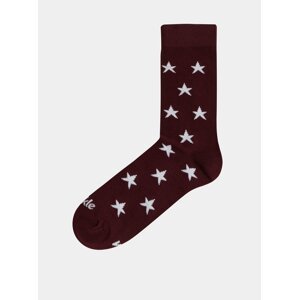 Vínové vzorované ponožky Fusakle Hvězda