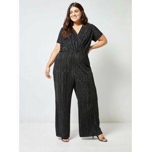 Černý plisovaný overal Dorothy Perkins Curve