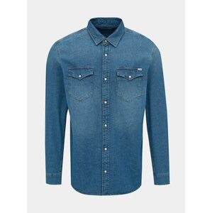Modrá pánská džínová slim fit košile Jack & Jones Heridan