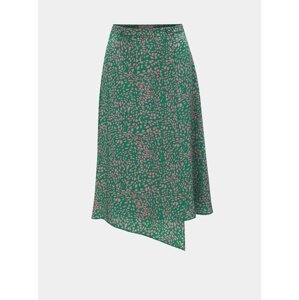 Zelená vzorovaná zavinovací sukně Miss Selfridge