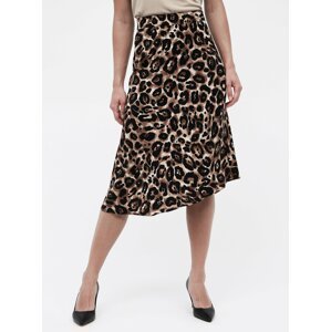 Černo-hnědá asymetrická sukně s gepardím vzorem Miss Selfridge