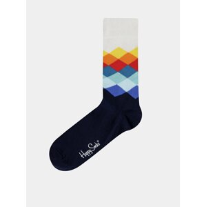 Tmavě modré vzorované ponožky Happy Socks