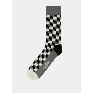Ponožky v bílé, černé a šedé barvě Happy Socks Filled Optic