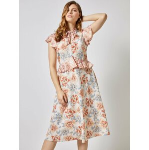 Krémové květované midišaty Dorothy Perkins