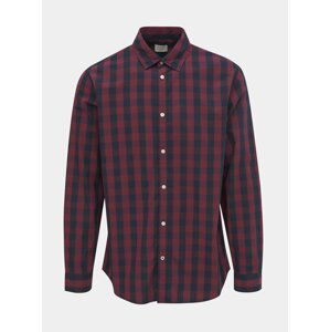 Vínová kostkovaná košile Jack & Jones Gingham