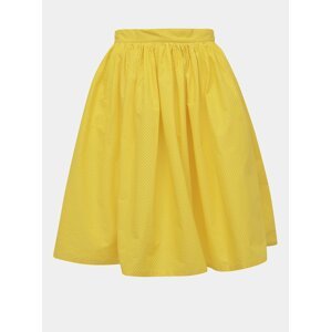Žlutá puntíkovaná kolová sukně MONLEMON