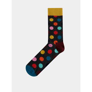 Tmavě šedé pánské puntíkované ponožky Happy Socks Big Dot