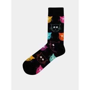 Černé vzorované ponožky Happy Socks Cat